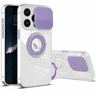 MM TPU IPHONE 13 PRO 6.1 CLEAR CAM AND RING, 2mm purple