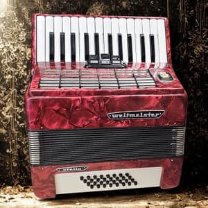 Weltmeister Stella 48 basova – troglasna harmonika sa 3 registra, kofer i remeni